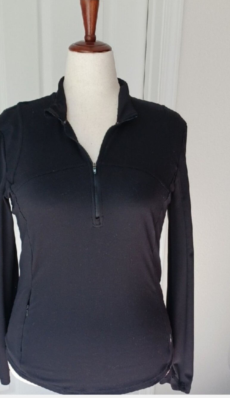 Spyder Black Long-Sleeve Quarter-Zip Pullover Large